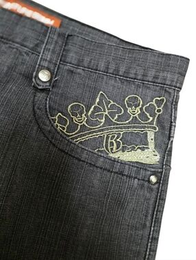 Y2k! Vintage Ruff Ryders Denim Jeans RR Embroidered Logo Baggy Men's Sz 40x32